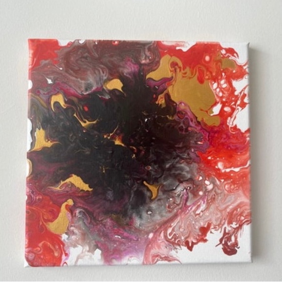 Other - SALE-Fluid art painting, orange Abstract Painting